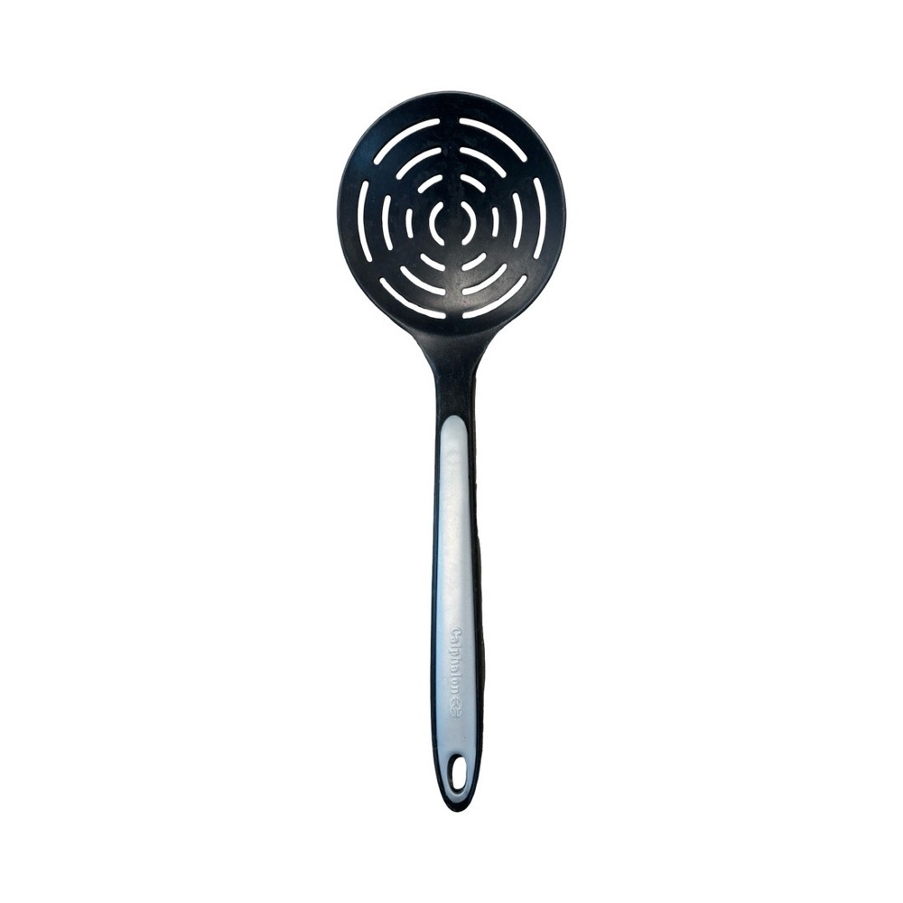 Calphalon Black Gray Skimmer Strainer‎ Slotted Spoon Round Heat Resistant 14"